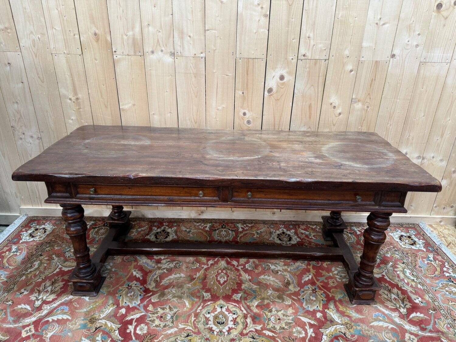 Louis XVI solid walnut dining table