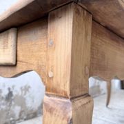 Table de ferme merisier pieds galbés XIXème