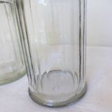 vintage glass and stainless steel sugar bowl