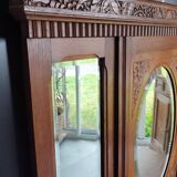 Miroir triptyque art déco chêne