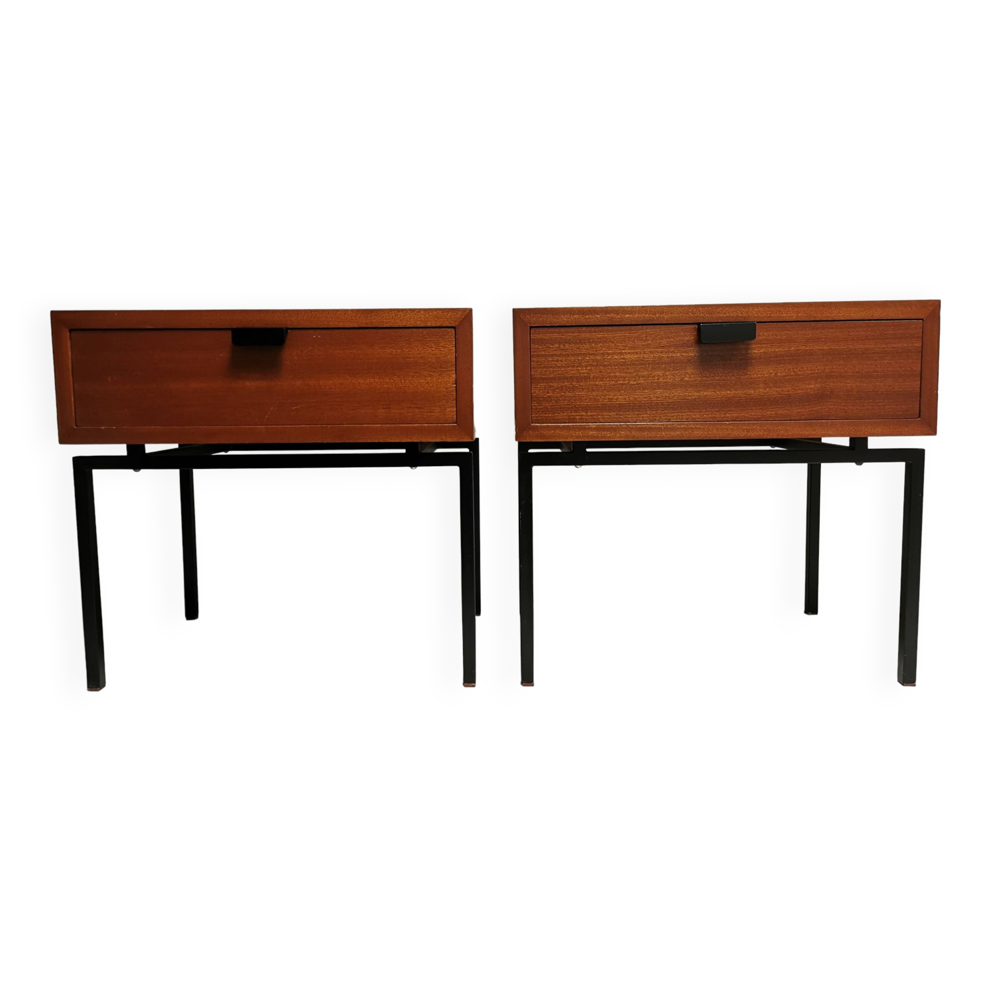 Pair of bedside tables / vintage sofa end, design 50s 60s