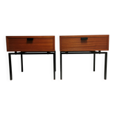 Pair of bedside tables / vintage sofa end, design 50s 60s