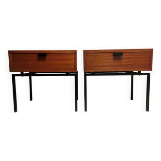 Pair of bedside tables / vintage sofa end, design 50s 60s