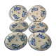 6 flat plates, blue décor