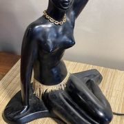 African women's plaster lamp signed Pagliani
