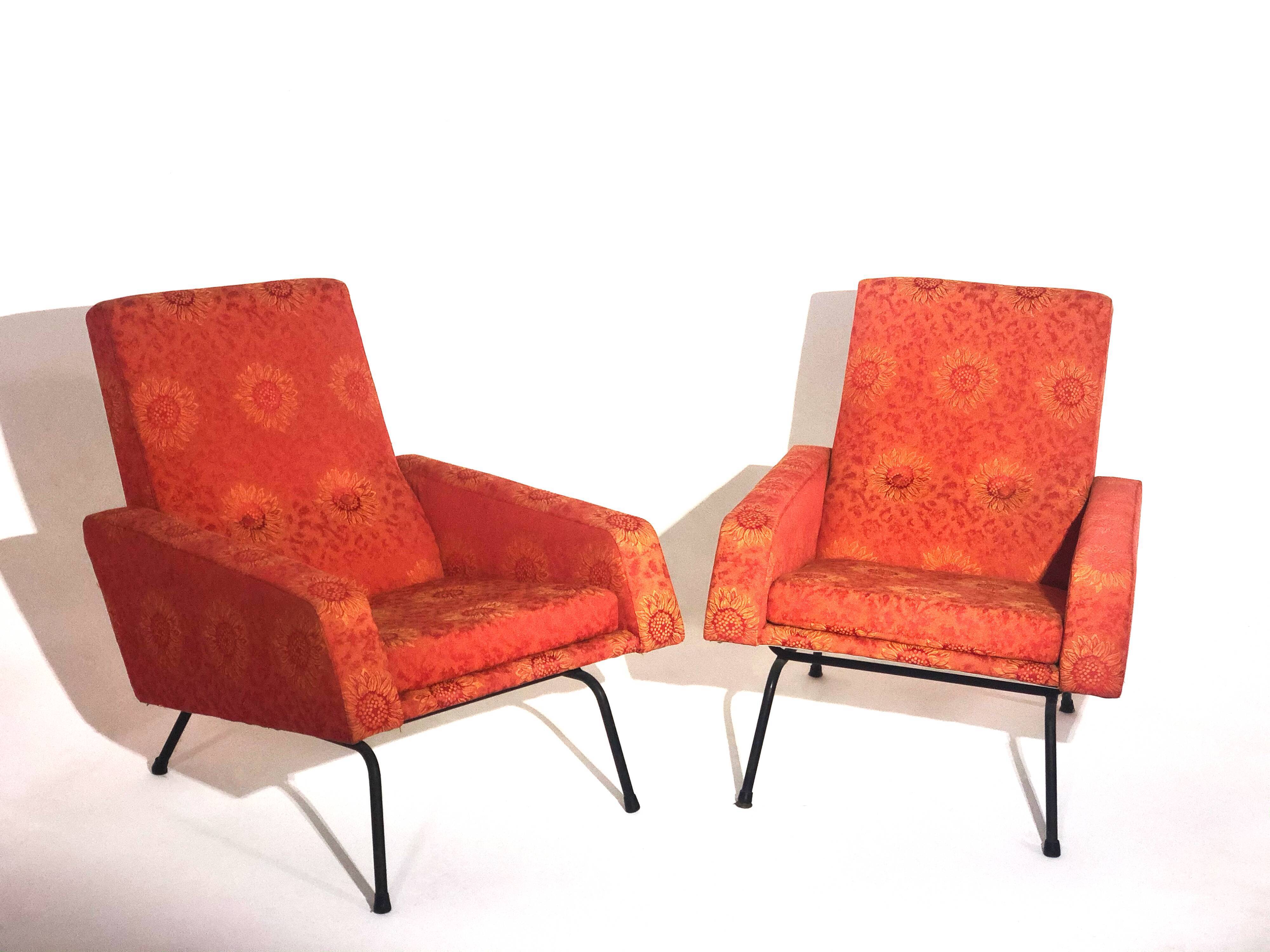 Pair of armchairs - vintage italian fabric 1960