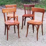 Set of 6 old bistro chairs 2 Thonet and 4 Baumann