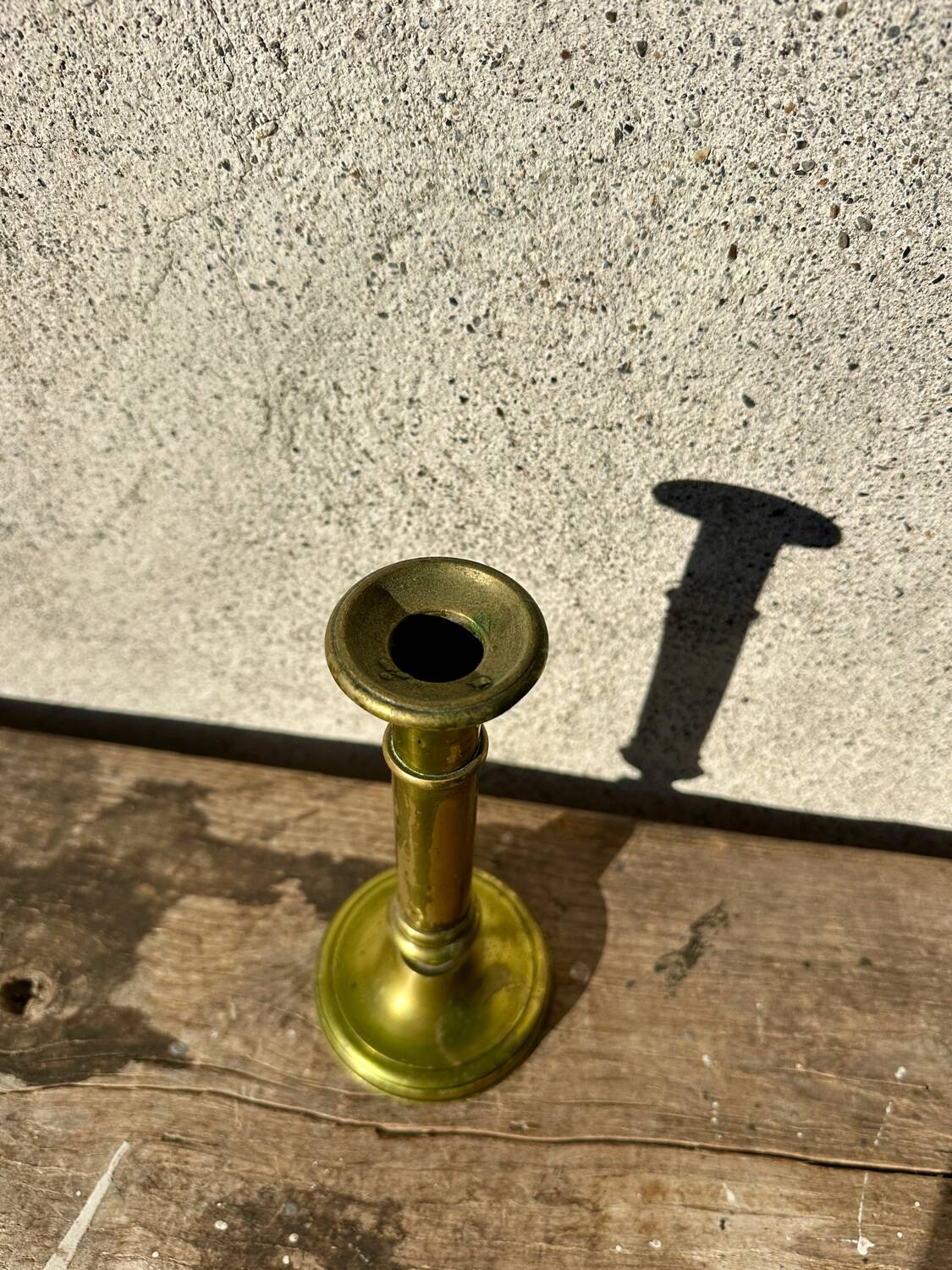 Antique brass candlestick, vintage candle holder