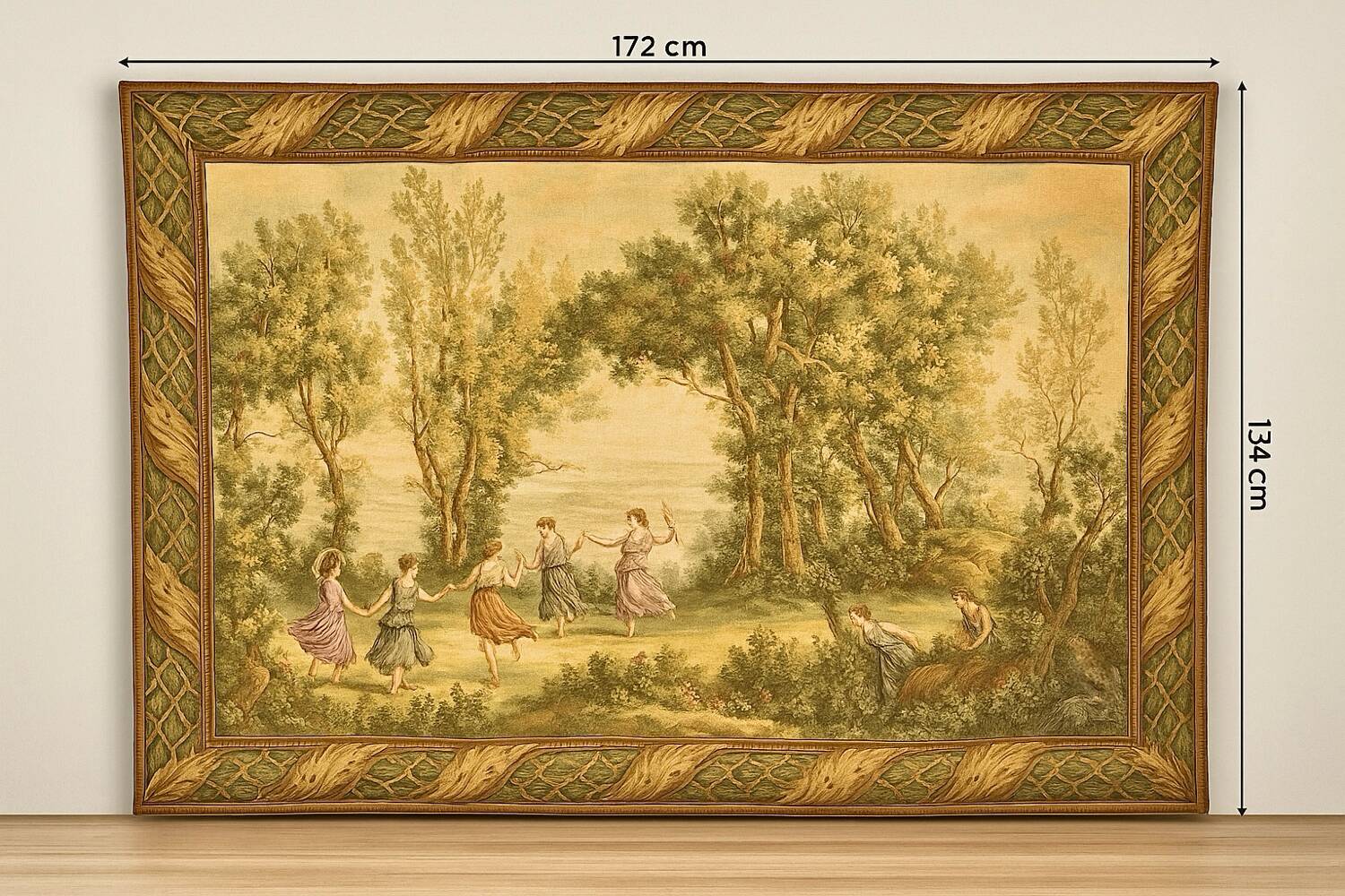 Large Gobelins tapestry wall hanging, Jules Pansu, pastoral scene
