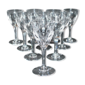 Lot de 10 verres à vin blanc en cristal taillé vic 1930 13cm saint-louis
