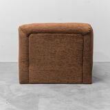 Modular 2-seater sofa in brown fabric, 1970s vintage modernism