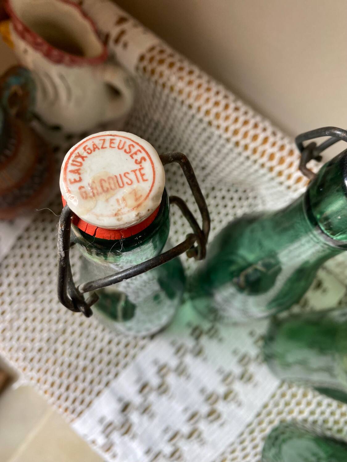 Antique glass bottles