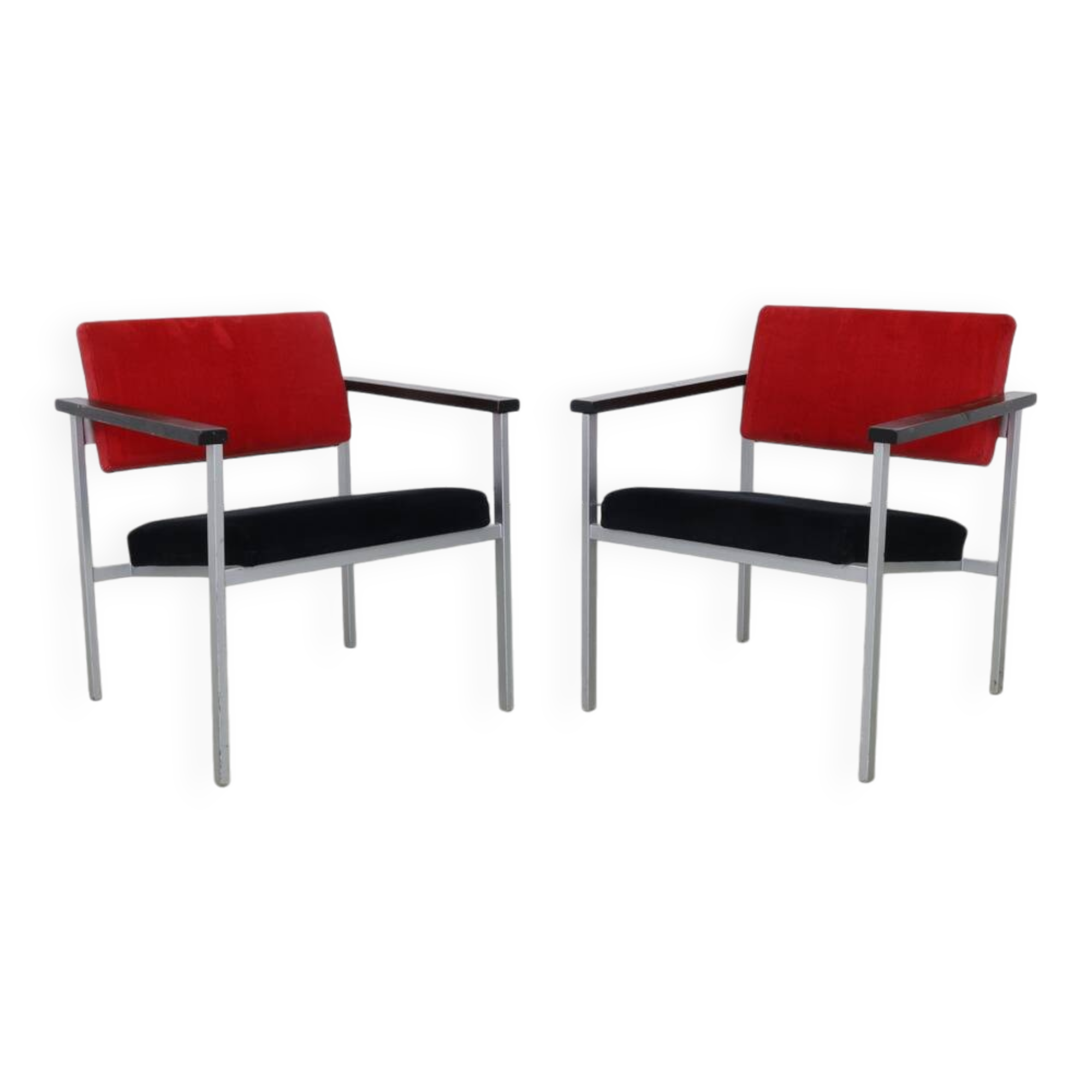 Paire de fauteuils minimalistes hollandais, années 1960