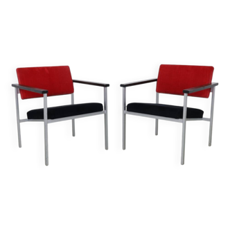 Pair of Dutch Minimalist Easy Chairs, 1960s