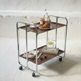 Chrome Midcentury folding service trolley, Germany 1950s
