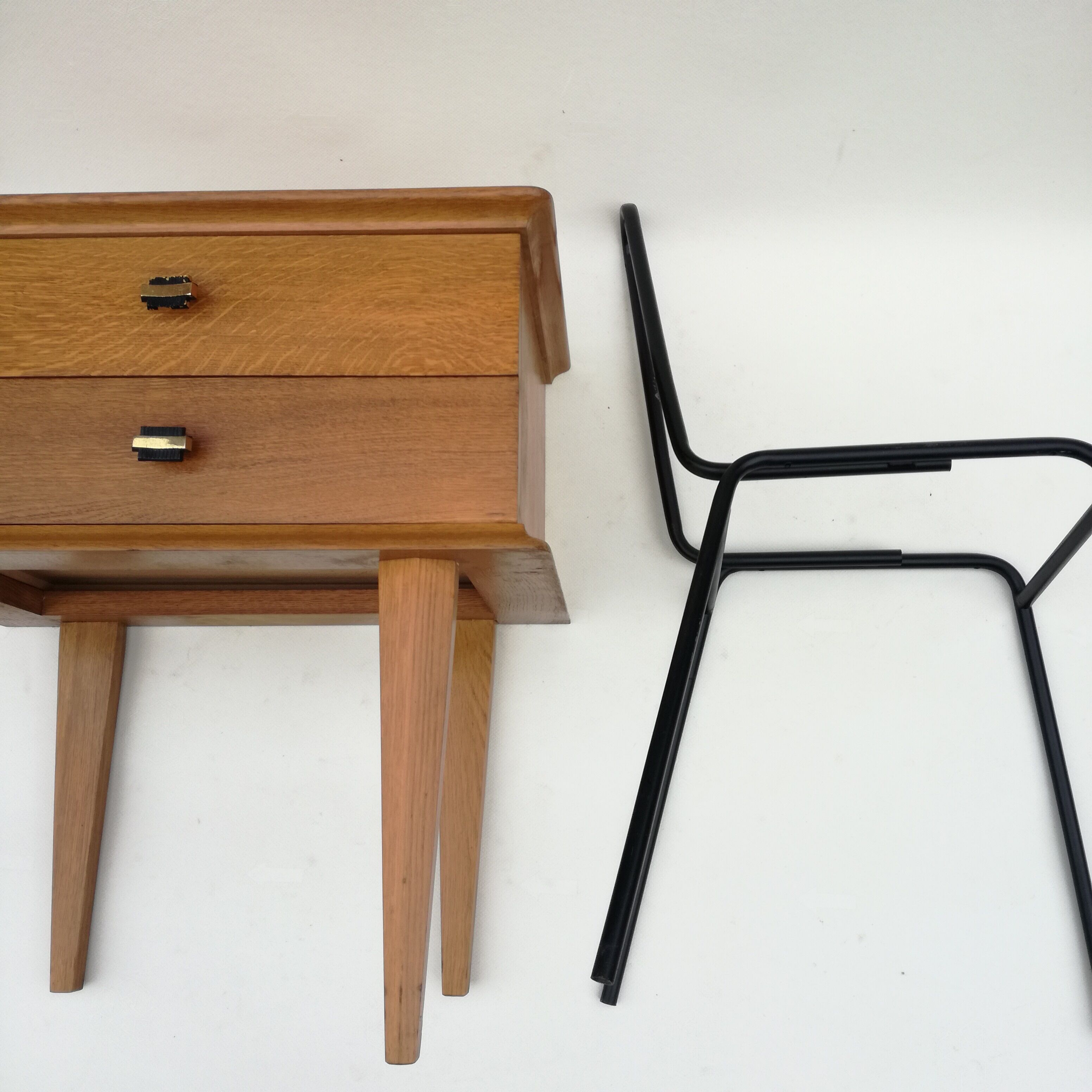 French wooden bedside 1950