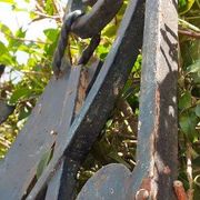 Solid gate, garden iron, H227x110cm, old, exterior door