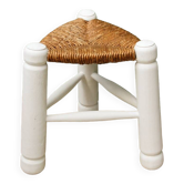 Triangular straw stool, 1950s