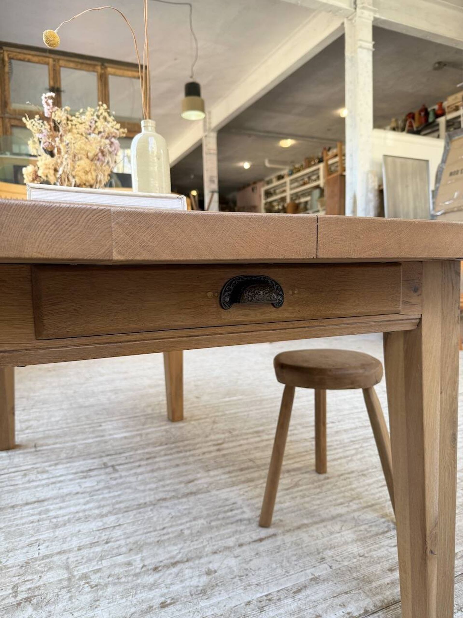 Table de ferme extensible en chêne massif