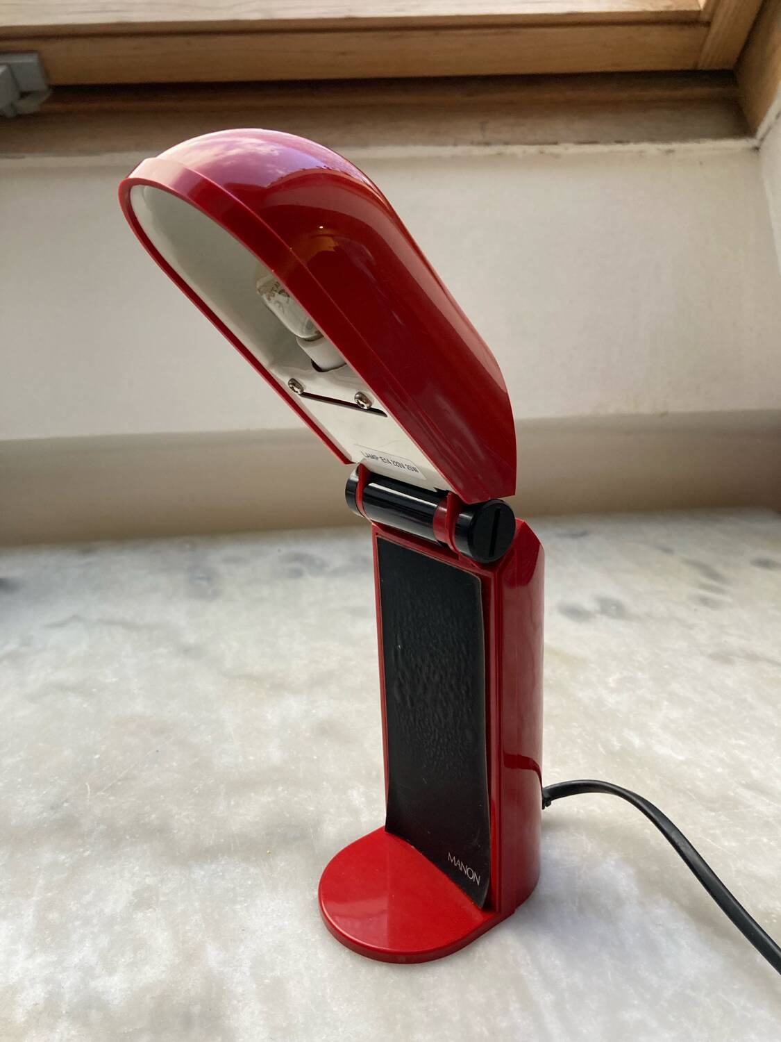 Tronconi red folding desk lamp vintage 70s