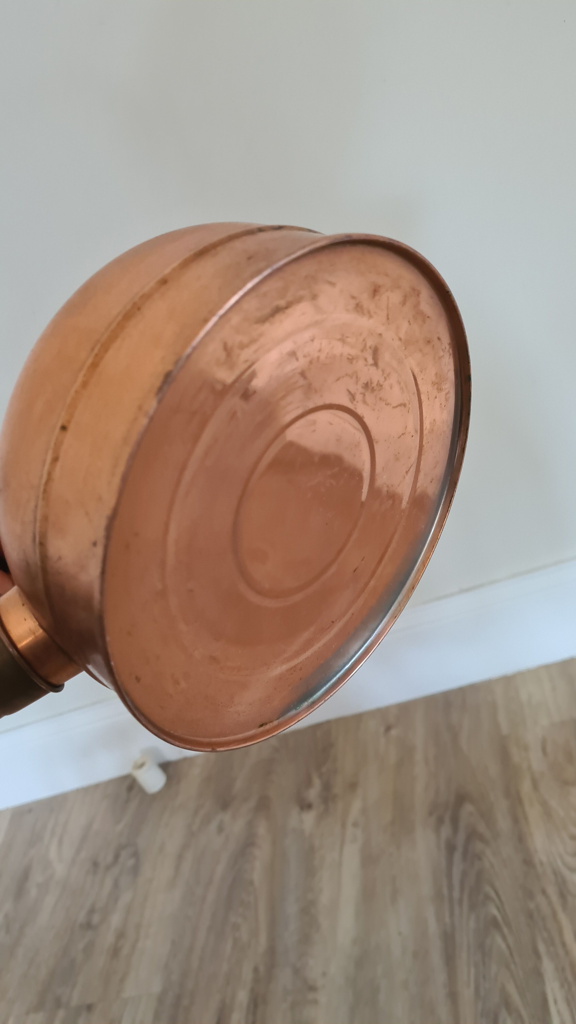 Old copper and porcelain teapot