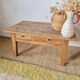 Table basse de ferme ancienne - 2 tiroirs