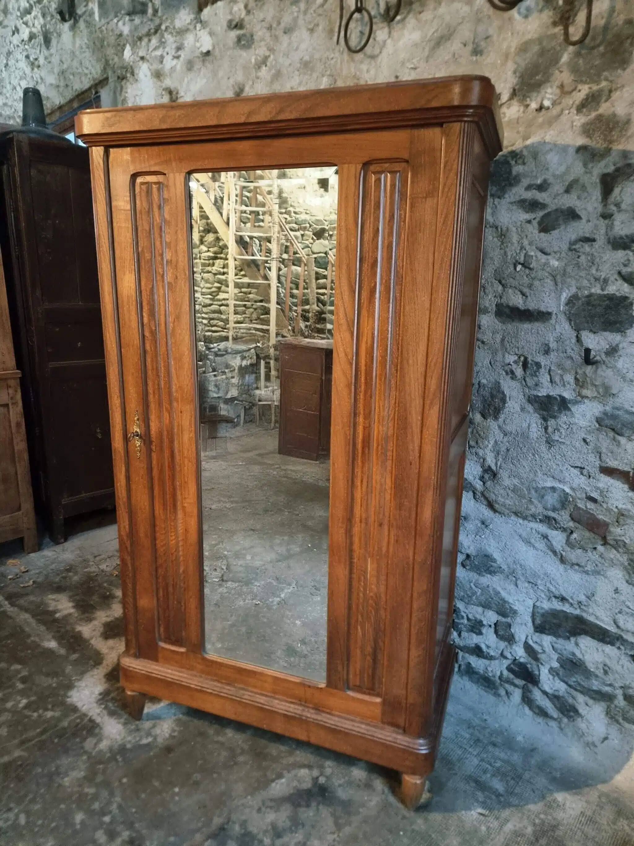 French antique oak wardrobe from the 1930s.