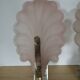 Paire d'appliques en patte de verre, décor florale vintage 70