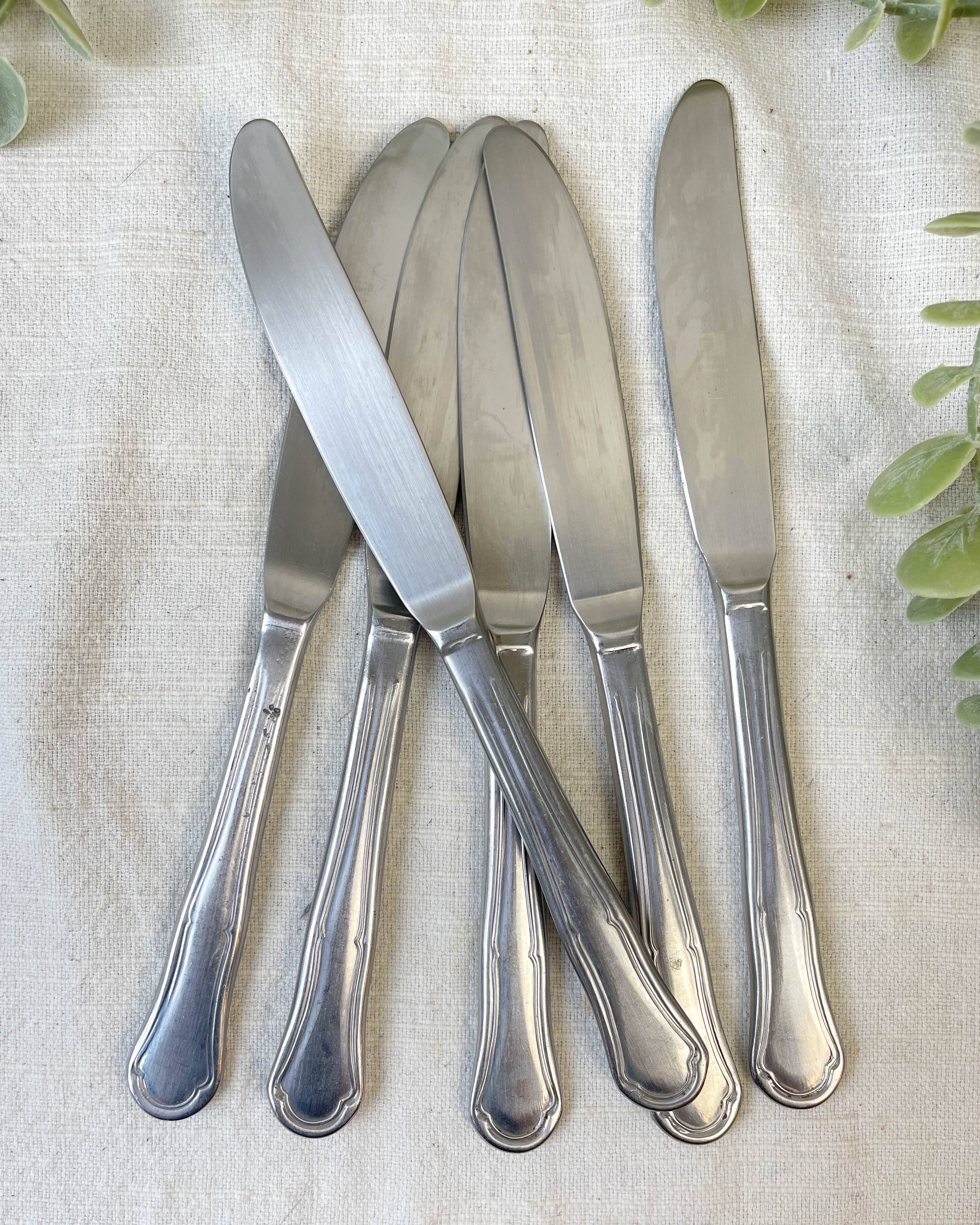 6 vintage stainless steel knives made in France