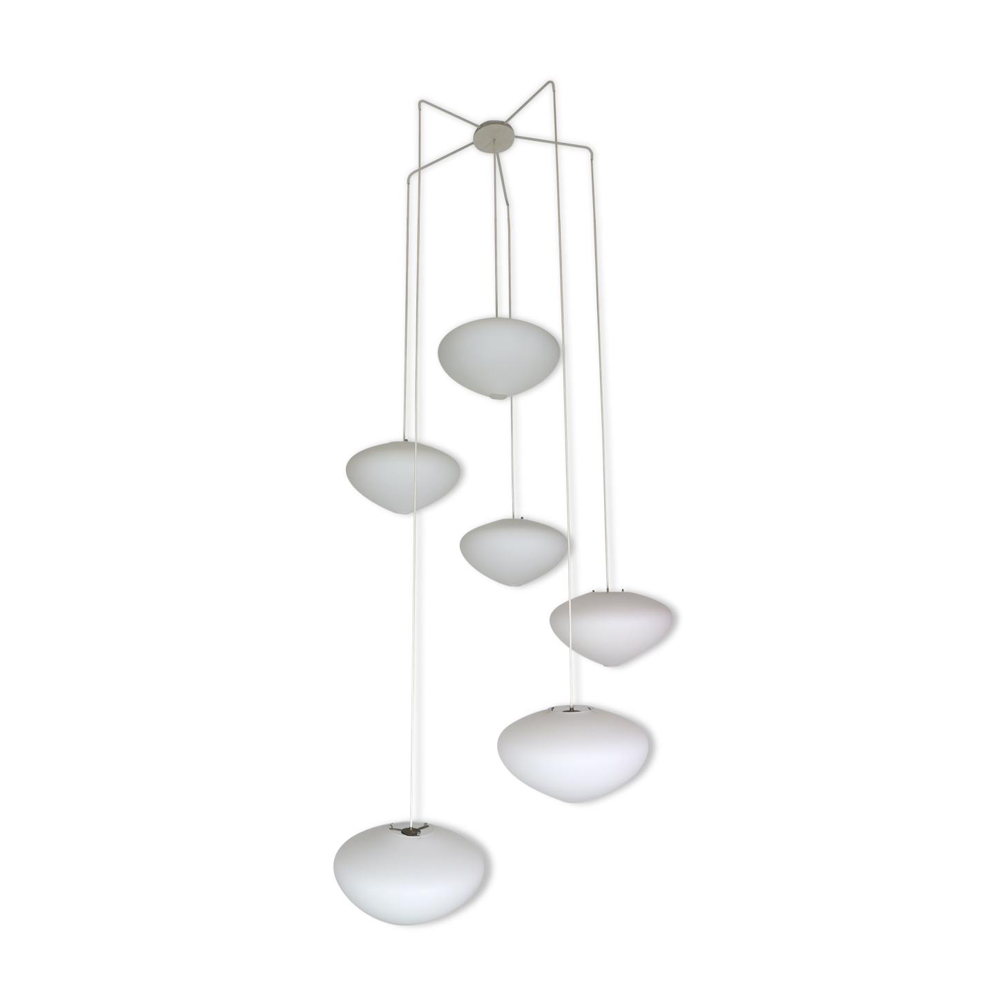Large oval opaline glass candlestick Netherlands 1950s