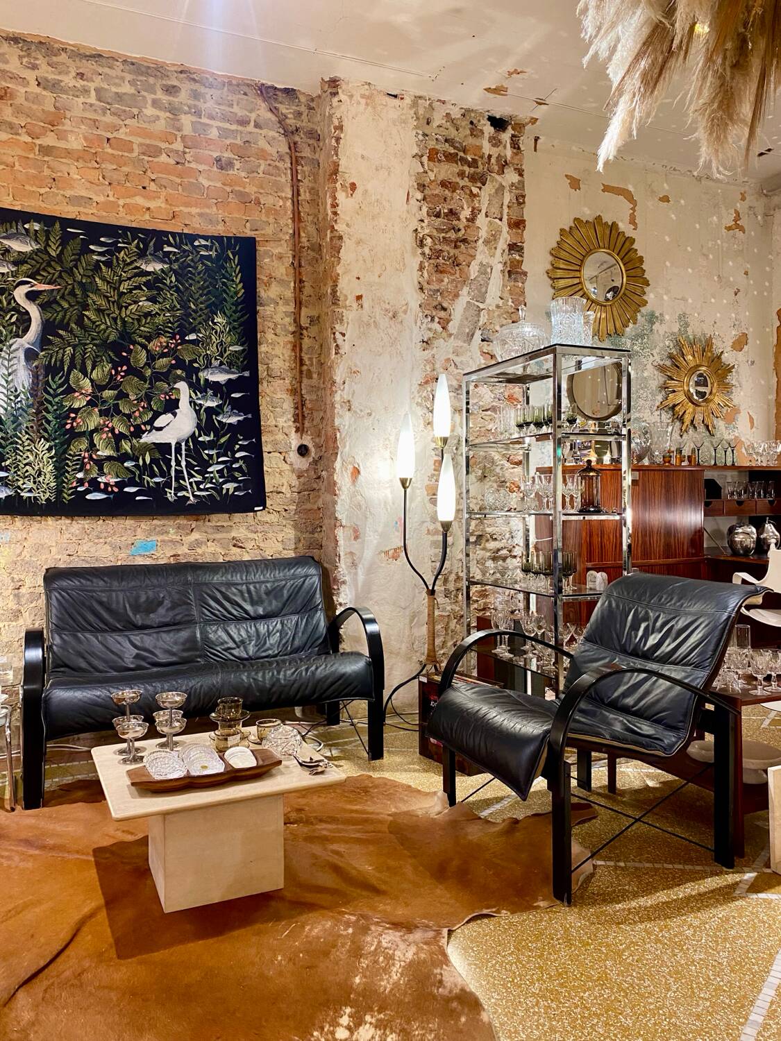 Pair of "Polhem" armchairs in leather by Tord Björklund for Ikea 1980.