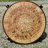 Coffee table in wood and ceramic signed Capron