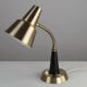 Table / Desk Lamp Model 600/5 by Gemi — Swedish Modernism in Black & Brass, 1960s