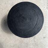 Monoxyl sofa end in black mango tree tripod half-sphere tray h:45 d:44