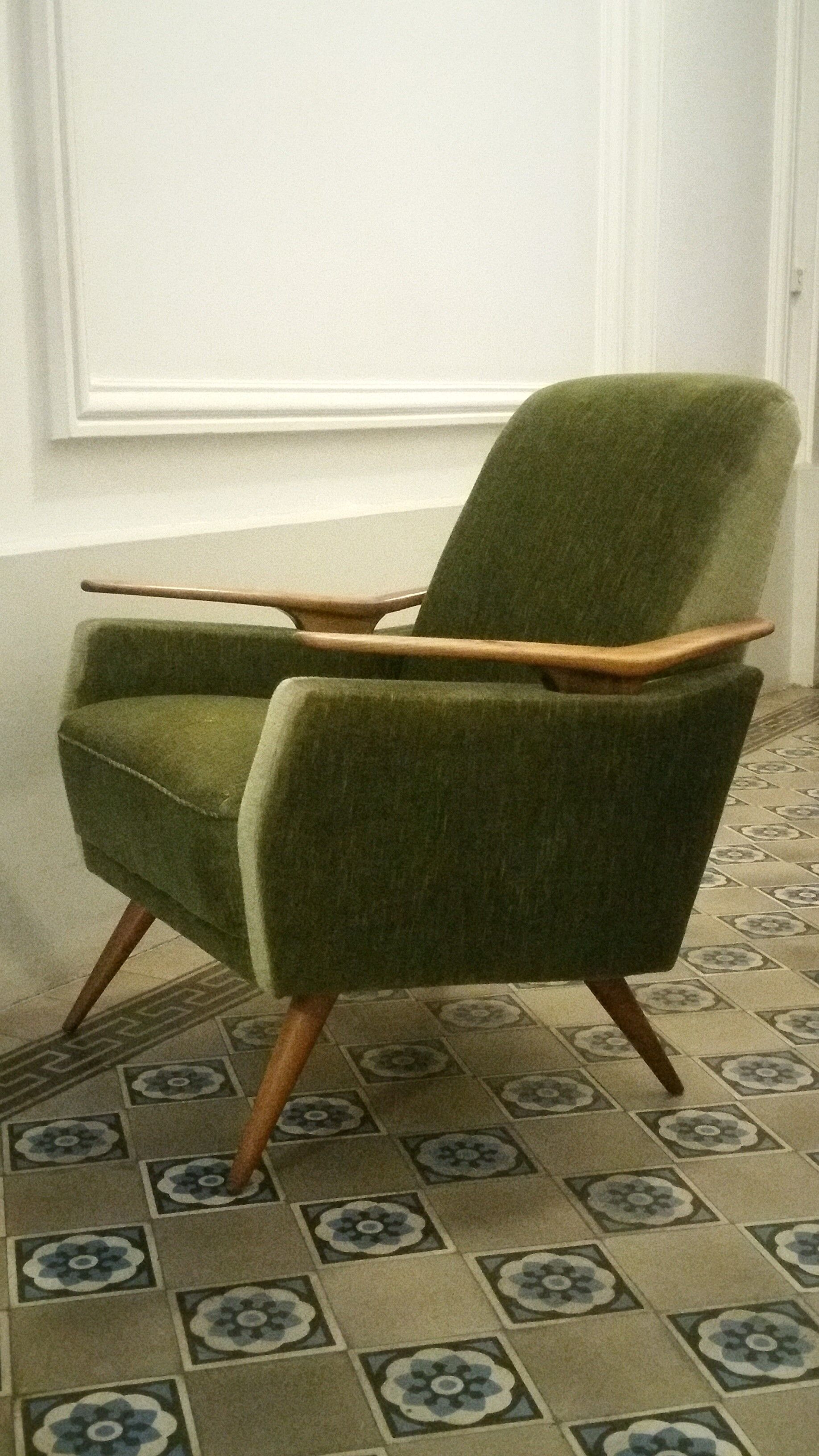 Lot of 2 armrests 50s/60s teak club chairs