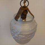 Art Deco chandelier in molded blown glass