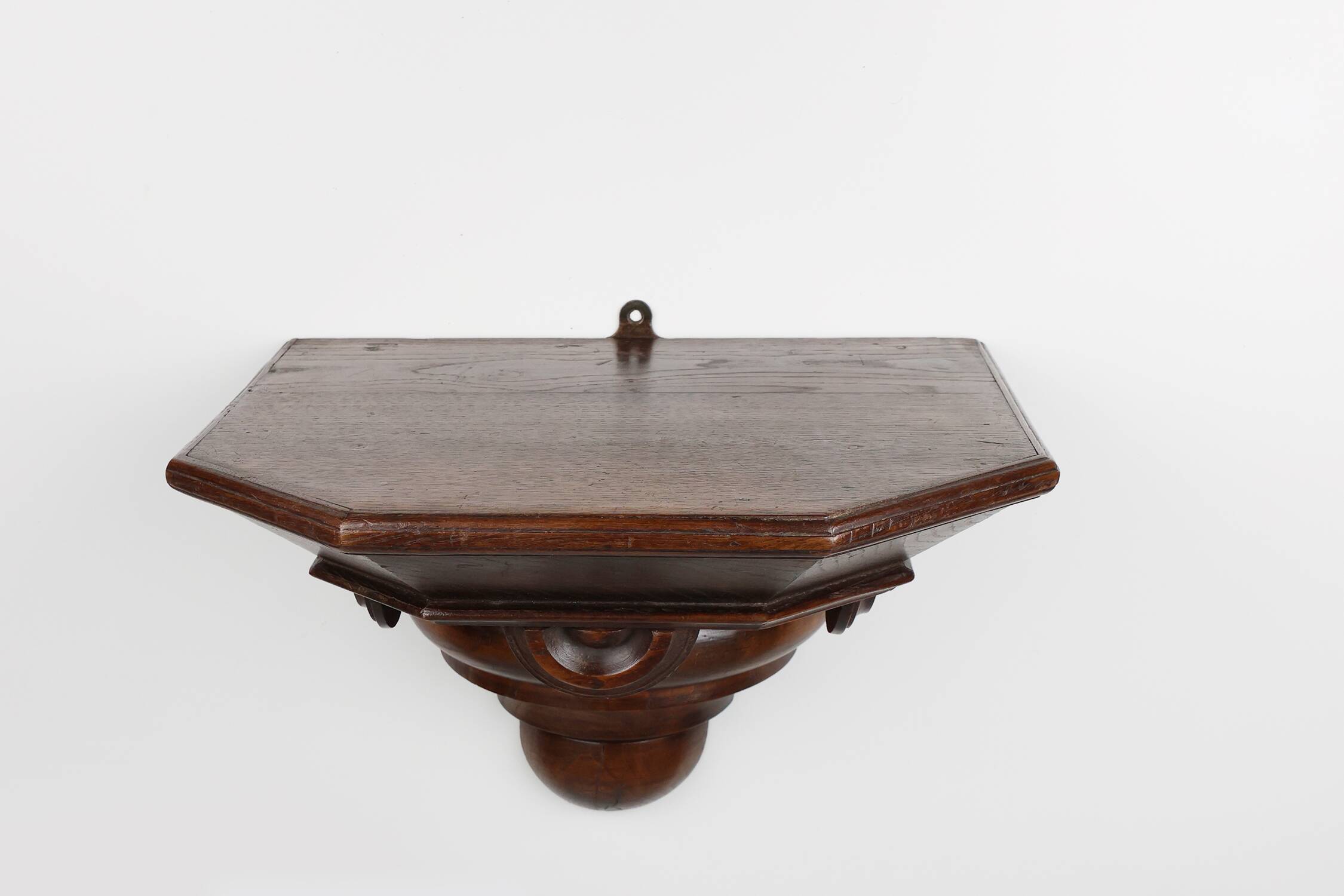 19th Century Art Deco Architectural wall mounted console in oak, France