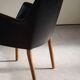Danish Modern Armchair by Nanna Ditzel in oak and patinated leather, 1950s