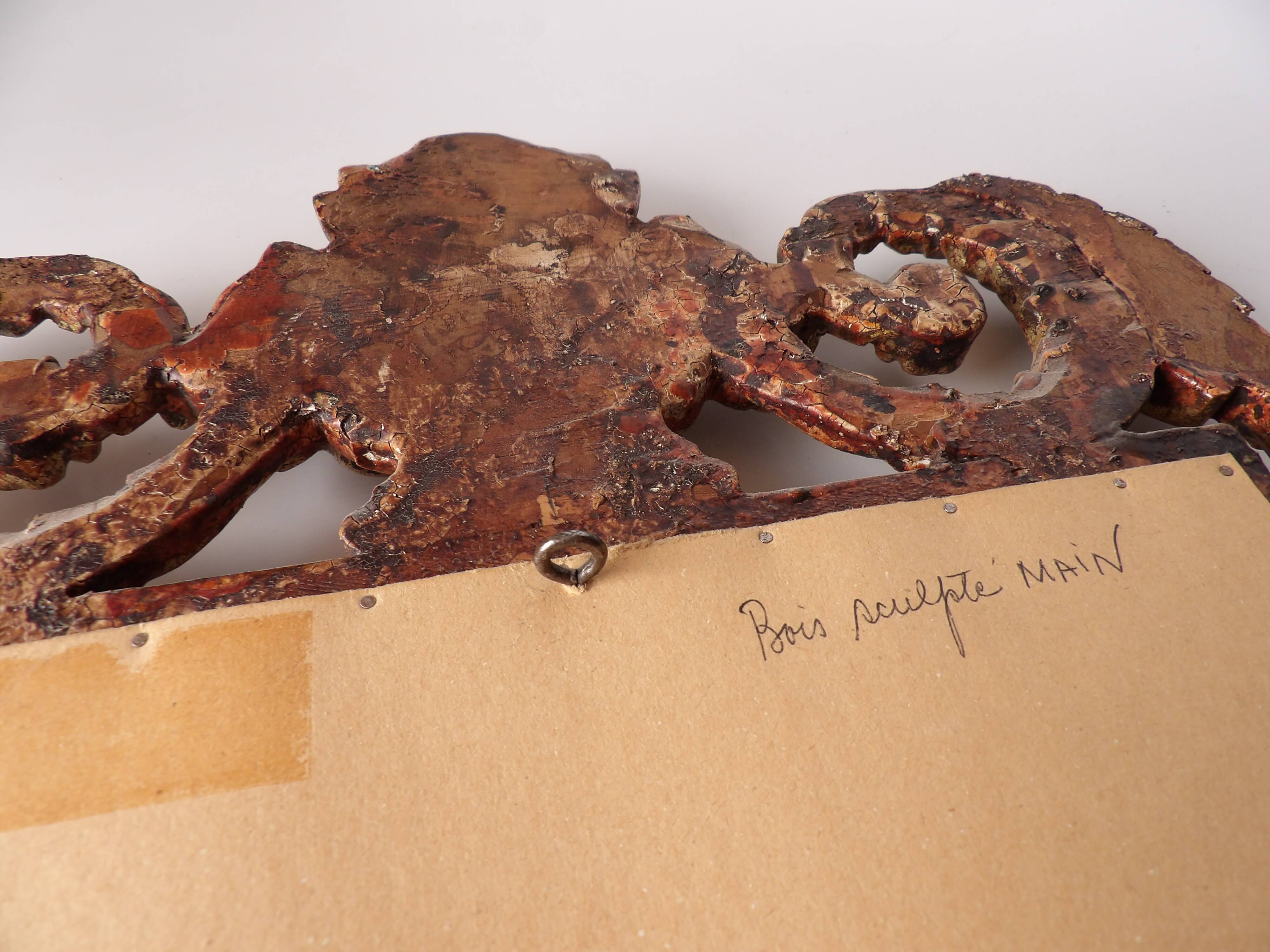 Hand carved wooden mirror