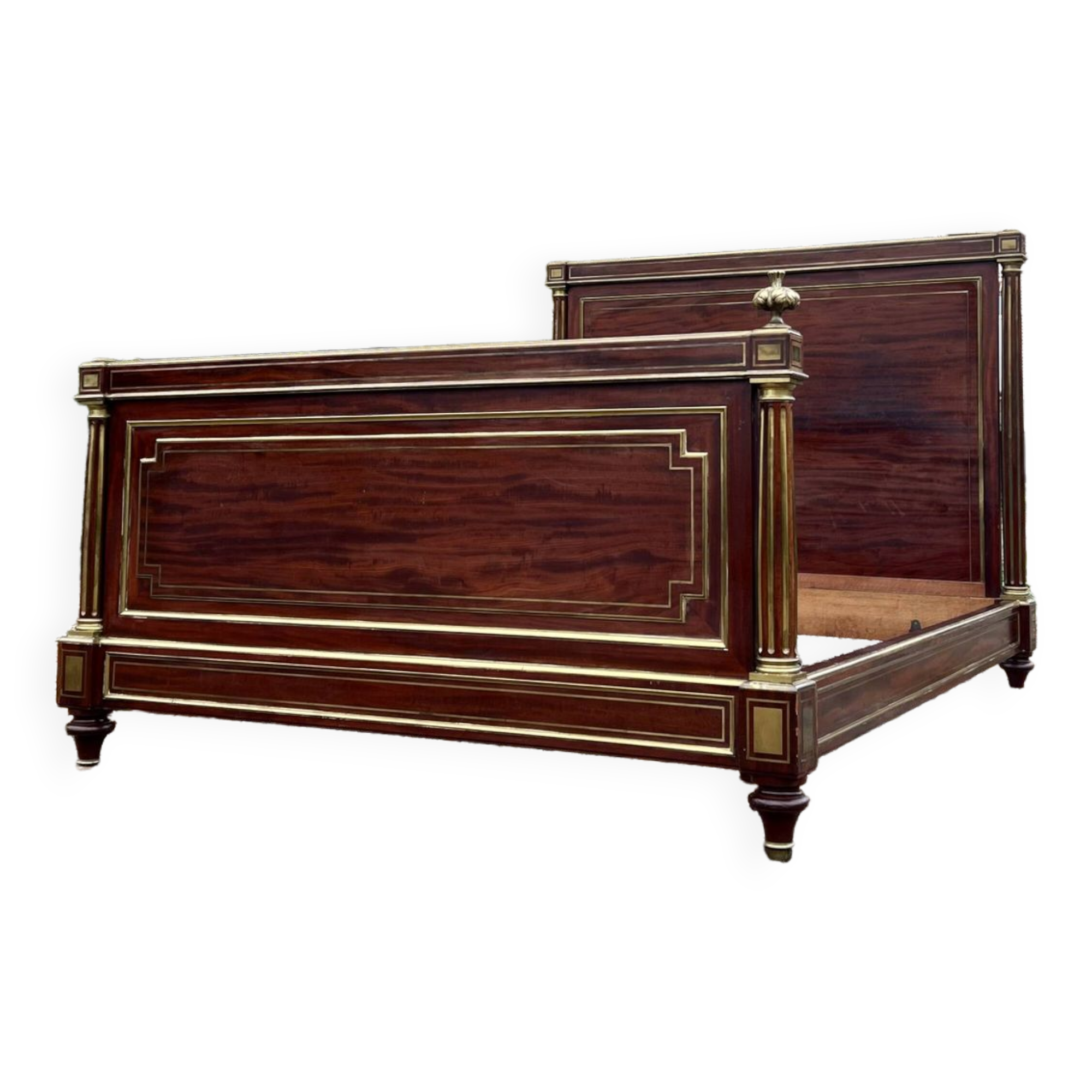 Magnificent Louis XVI style flamed mahogany bed Attributed to Gervais-maximilien Durand