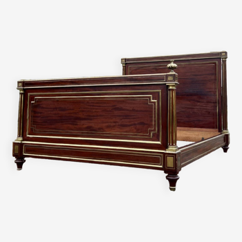 Magnificent Louis XVI style flamed mahogany bed Attributed to Gervais-maximilien Durand