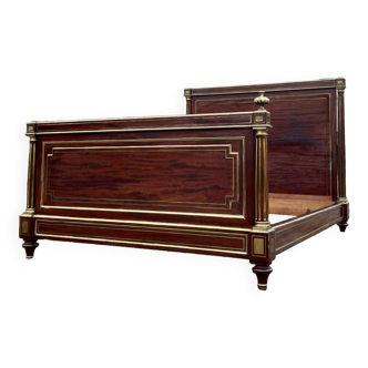 Magnificent Louis XVI style flamed mahogany bed Attributed to Gervais-maximilien Durand