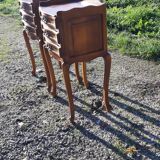 Pair of cherry bedside tables 3 drawers