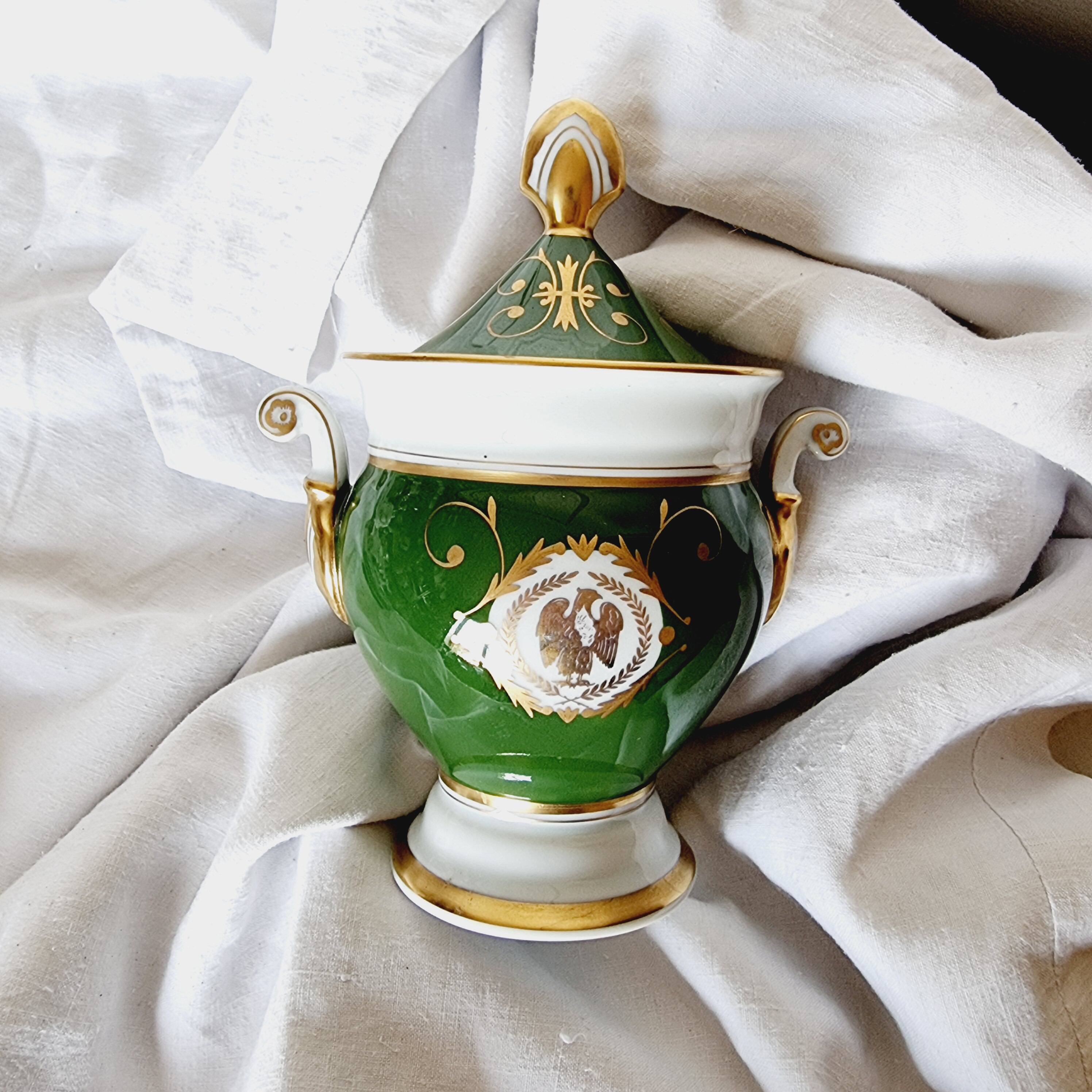 Limoges Porcelain Bombonera Lafarge or Empire Style Tibor or Napoleon