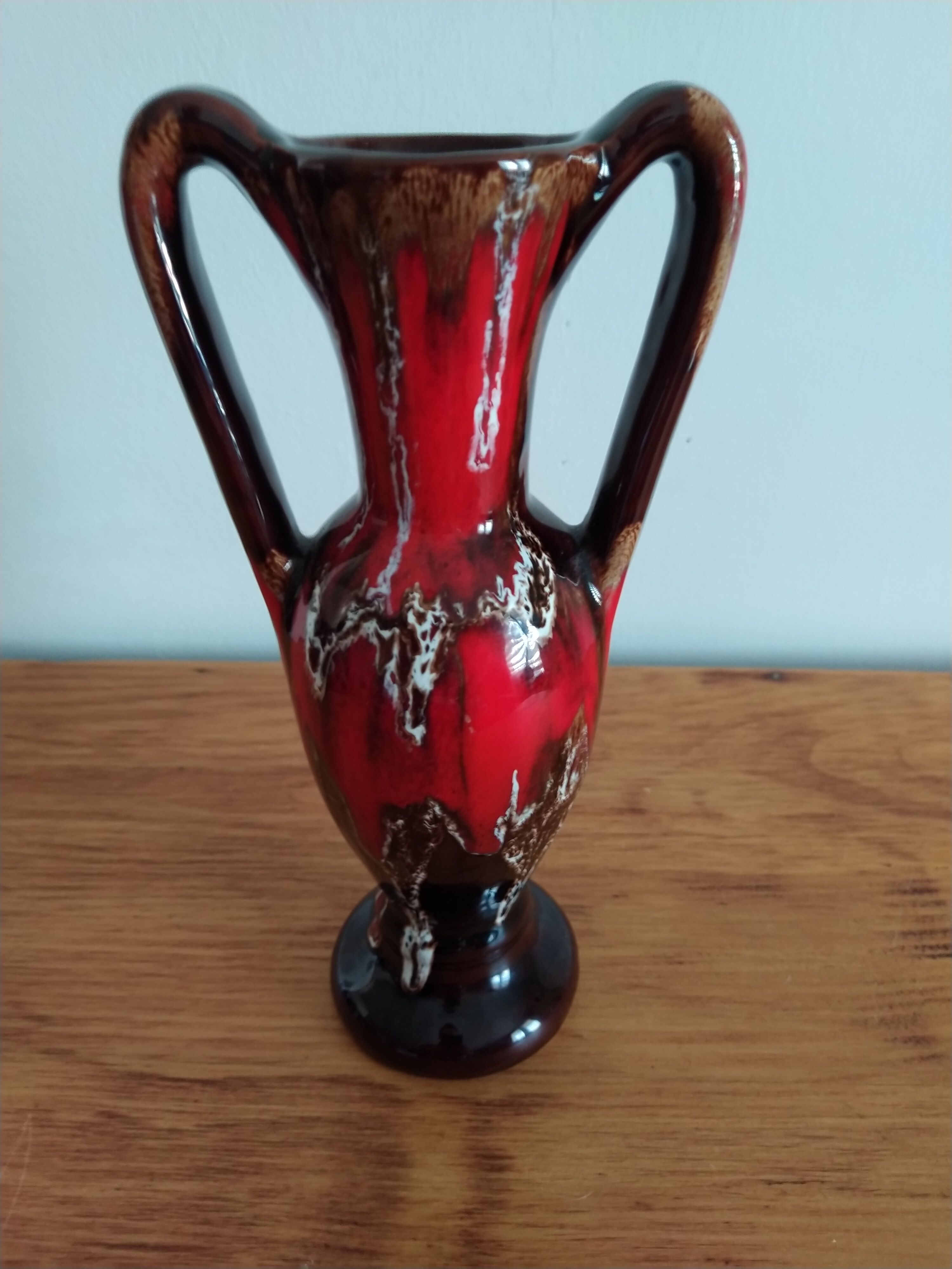 Painted vintage Vallauris ceramic vase