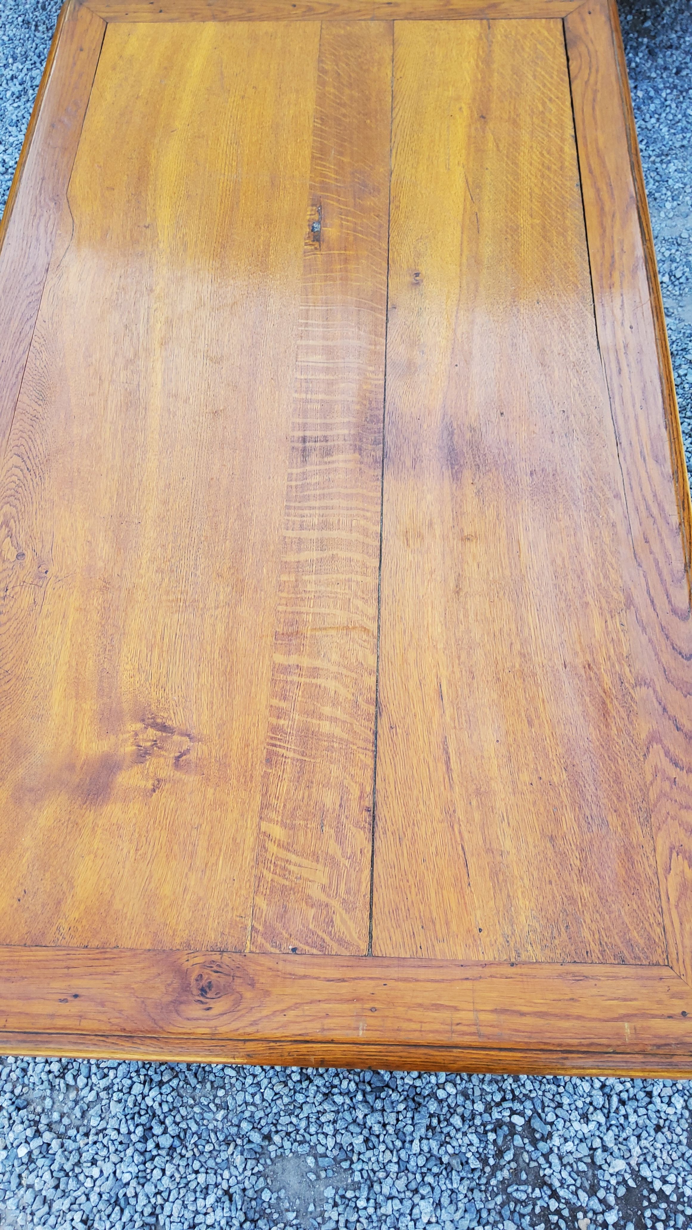 Blond oak desk from the 1900s/1920s 2 drawers feet Louis Philippe