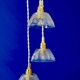 Suspension triple vintage glass chandelier - tableware collection