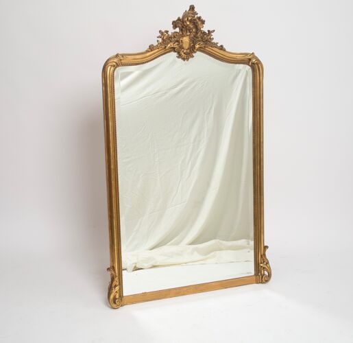 Miroir doré style Louis XV 19ème rocaille 134x114cm