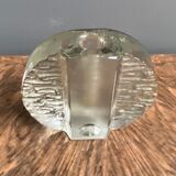 Glass Bud Vase, Walther Solifleur, Iceberg, Crystal, Glass Vase, Designed Heiner Dusterhaus, 1960s