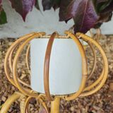 Pair of rattan wall lights by Louis Sognot 1950